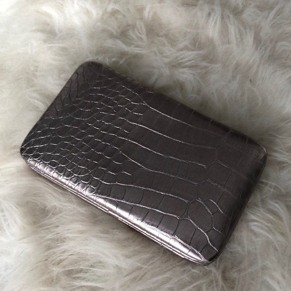 Pewter color clutch